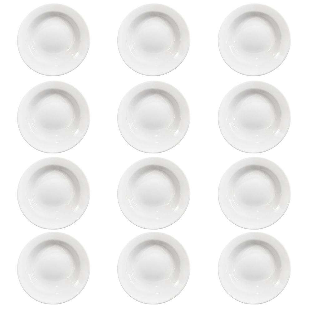 Prato Fundo Plus Branco de Cerâmica 21,5cm 12 Unidades - Biona 141993