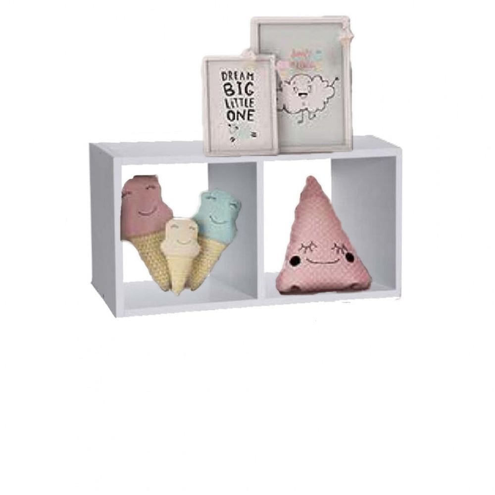 Nicho Duplo 30X15X20 cm Em Mdf Branco