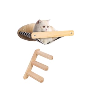 Cama de parede para gatos com escada 3 degraus , prateleiras para dormir ,brincar e descansar