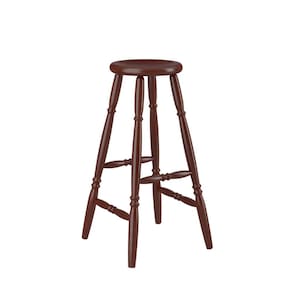 Banqueta Alta em Madeira 75cm Castanho Acetinado Marin Brasil