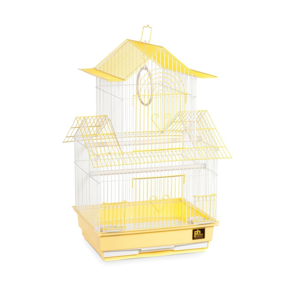Gaiola para periquitos Prevue Hendryx SP1720-1 Shanghai amarelo/branco