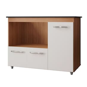 Balcão para Cooktop 5 Bocas com 3 Portas Ana Savana/Off White - Moblis