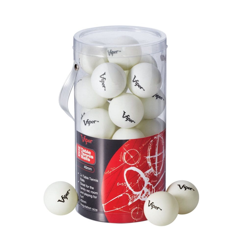 Bolas de tênis de mesa Viper 40mm, classificação de 2 estrelas, pacote com 24, brancas