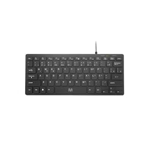 Teclado Com Fio Mini Multimídia Conexão Usb Cabo De 150cm Teclas Chocolate Preto - Tc154