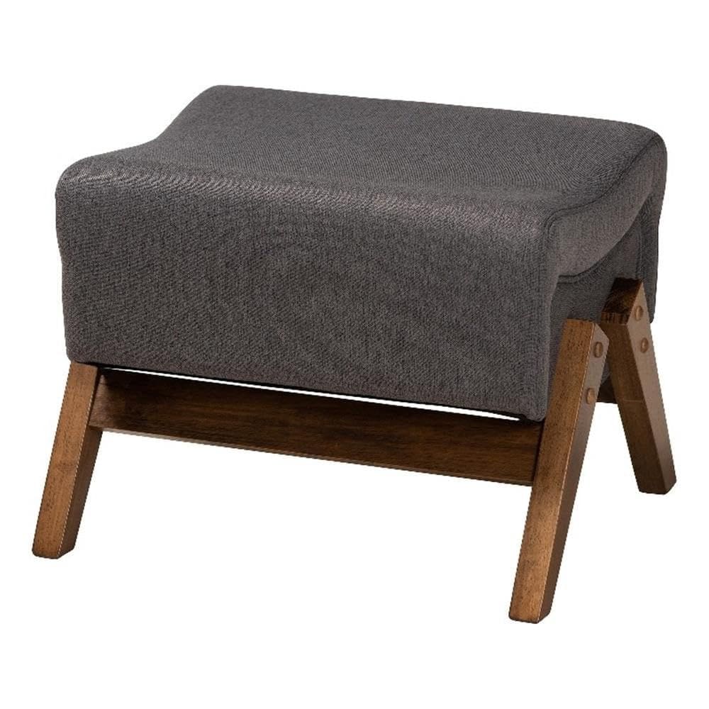 Tecido cinza moderno Ottoman Baxton Studio Hanson de meados do século