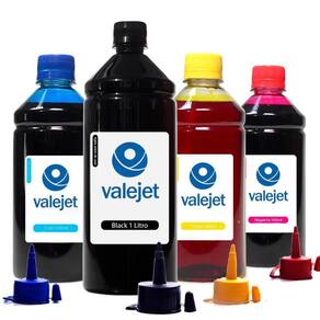 Kit Tintas Cartucho Epson Xp231 Black 1 Litro Color 500ml Valejet