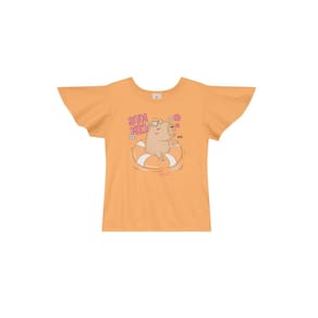 Blusa infantil menina de capivara strass Brandili Laranja