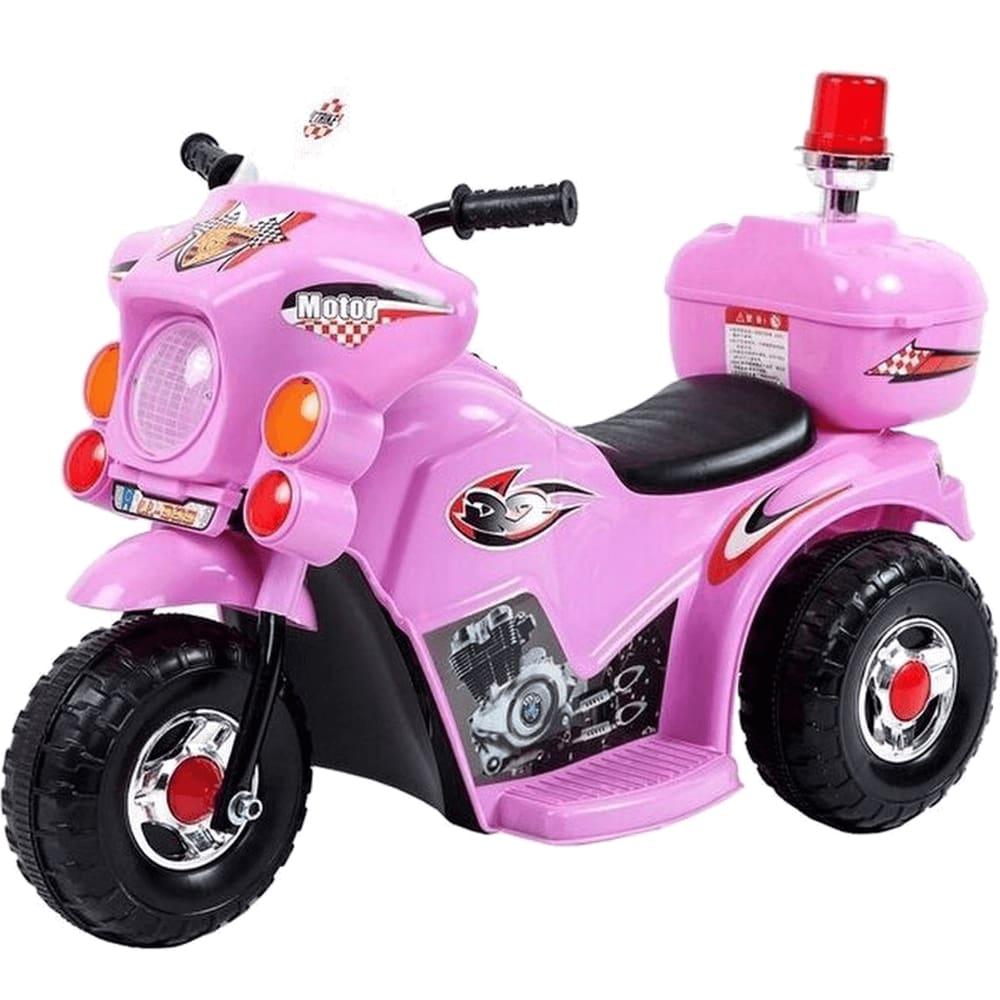 Moto Eletrica Infantil Policia Importway Motorcycle 6V Rosa