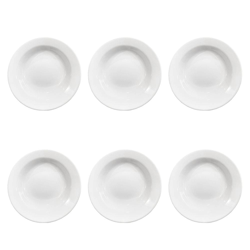 Prato Fundo Plus Branco de Cerâmica 21,5cm 6 Unidades - Biona 141993