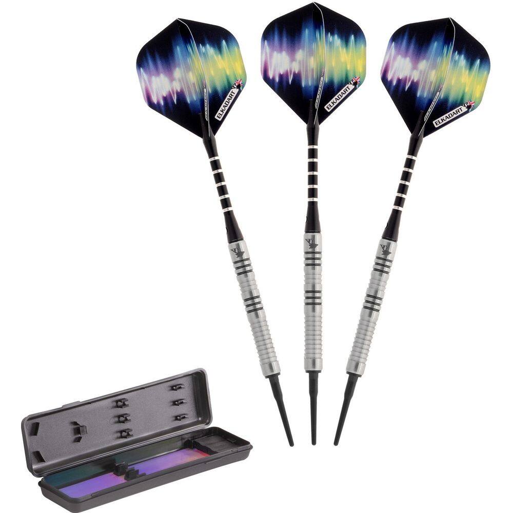 Dardos de ponta macia Elkadart Ultra Sonic 80 Tungsten 16g com estojo