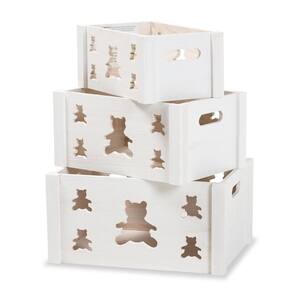 Conjunto de caixas de armazenamento Baxton Studio Sagen Modern White Wood