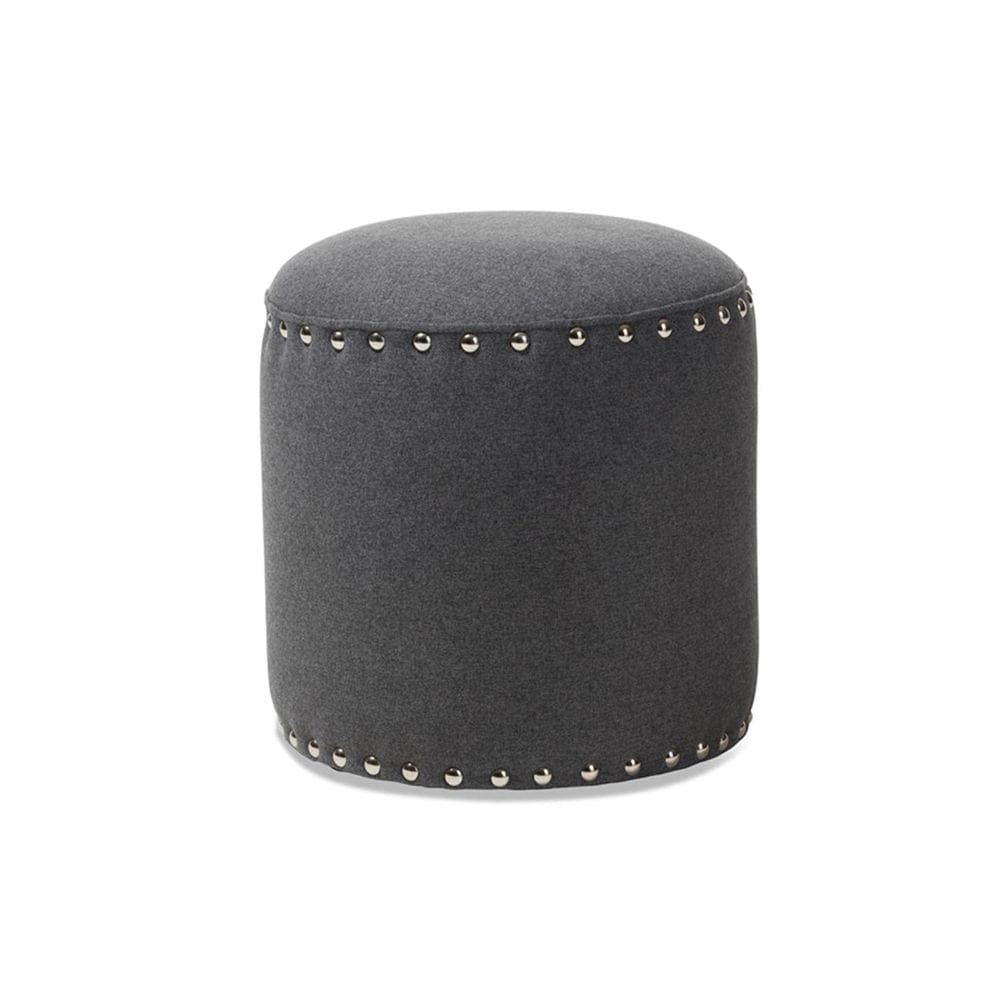 Tecido cinza escuro moderno Ottoman Baxton Studio Rosine