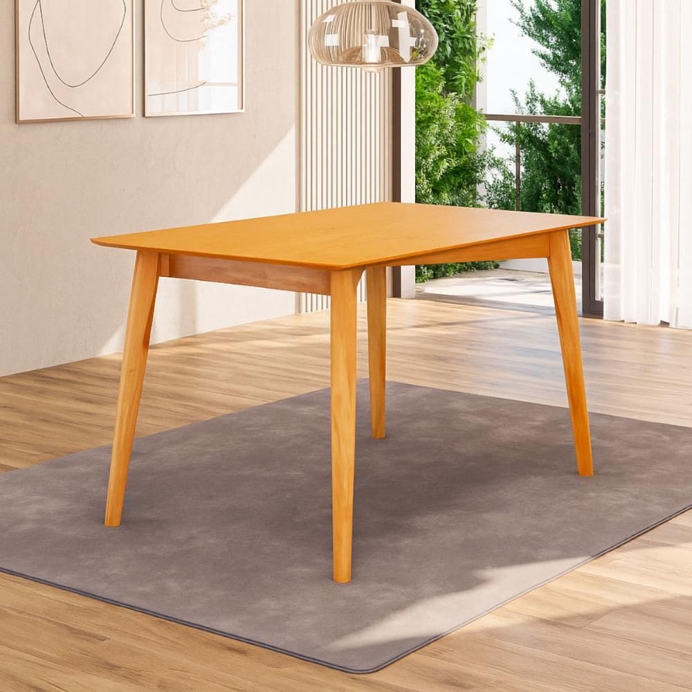 Mesa de Jantar em Madeira Livie 137x90cm Natural Acetinado Piratini