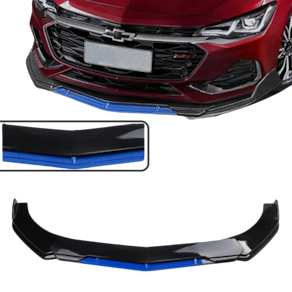 Front Lip Veicular universal regulável Preto Metálico e Azul