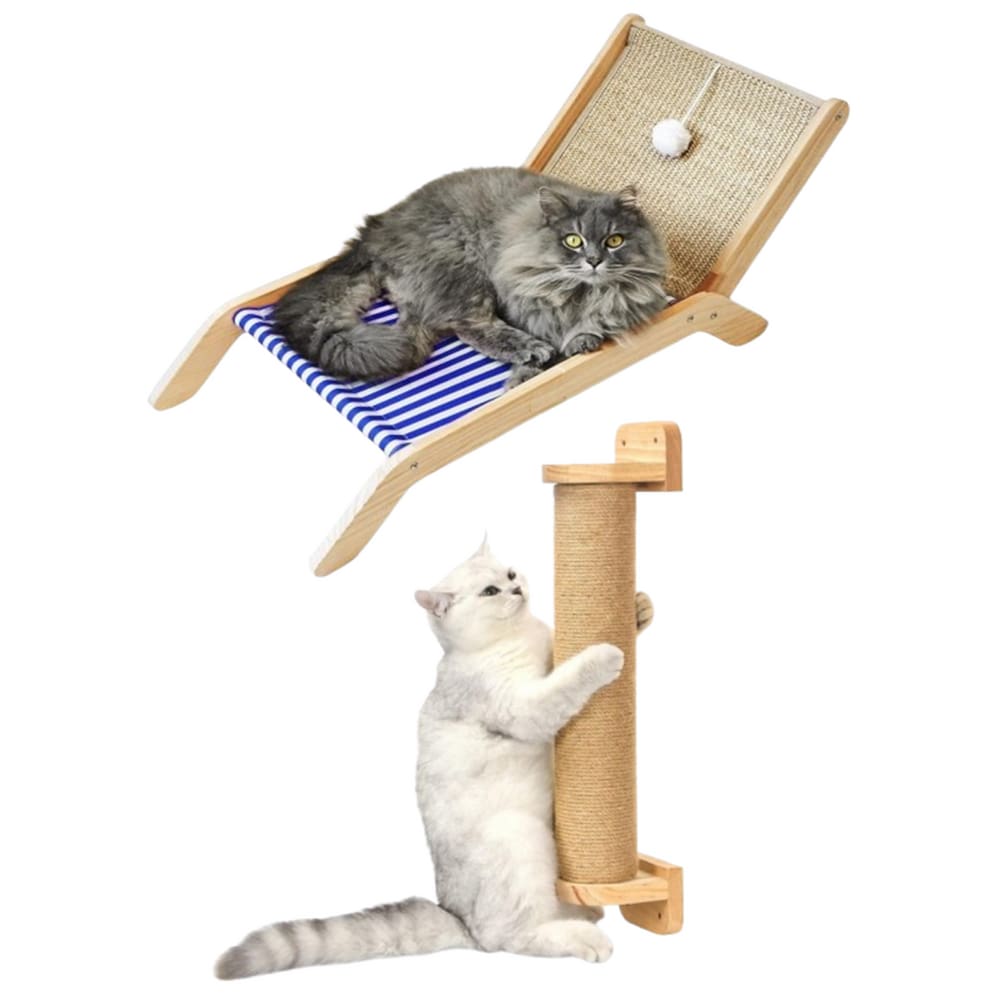 Cadeira de praia para gatos com Arranhador