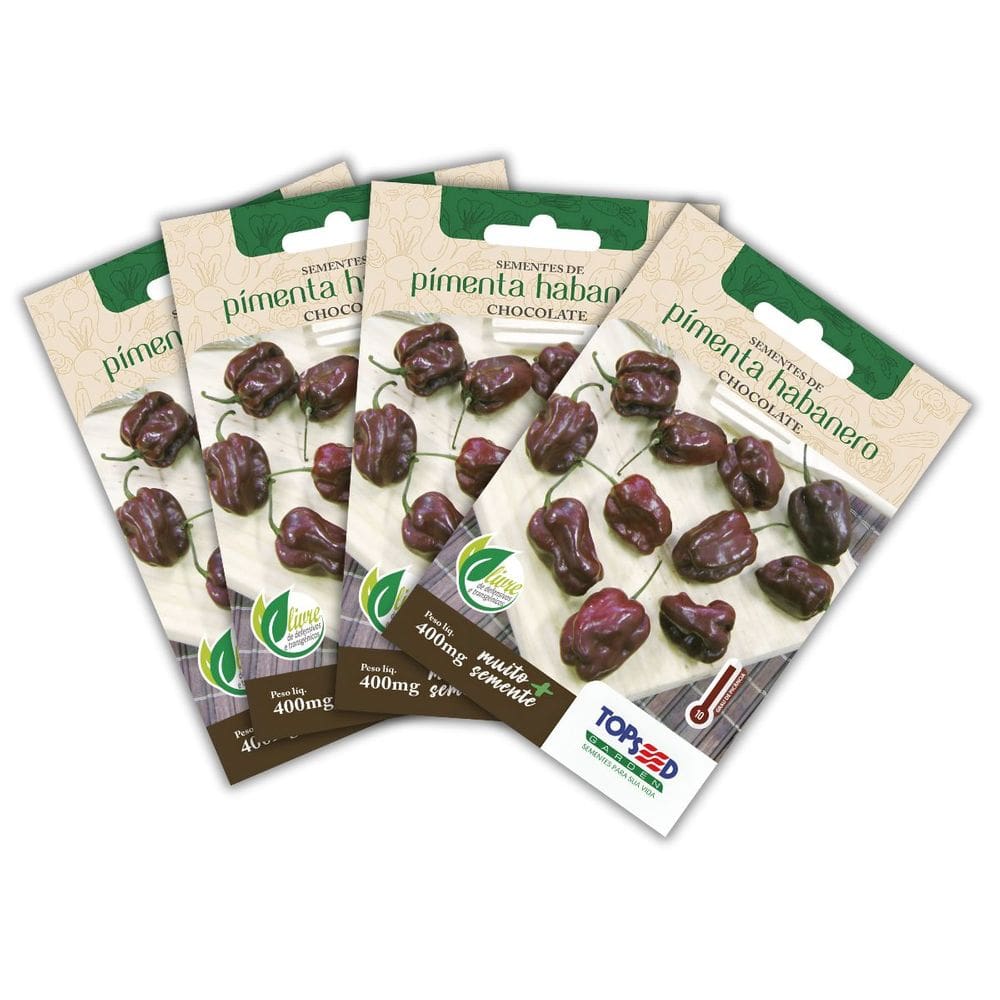 4x Semente de Pimenta Habanero Chocolate TOPSEED