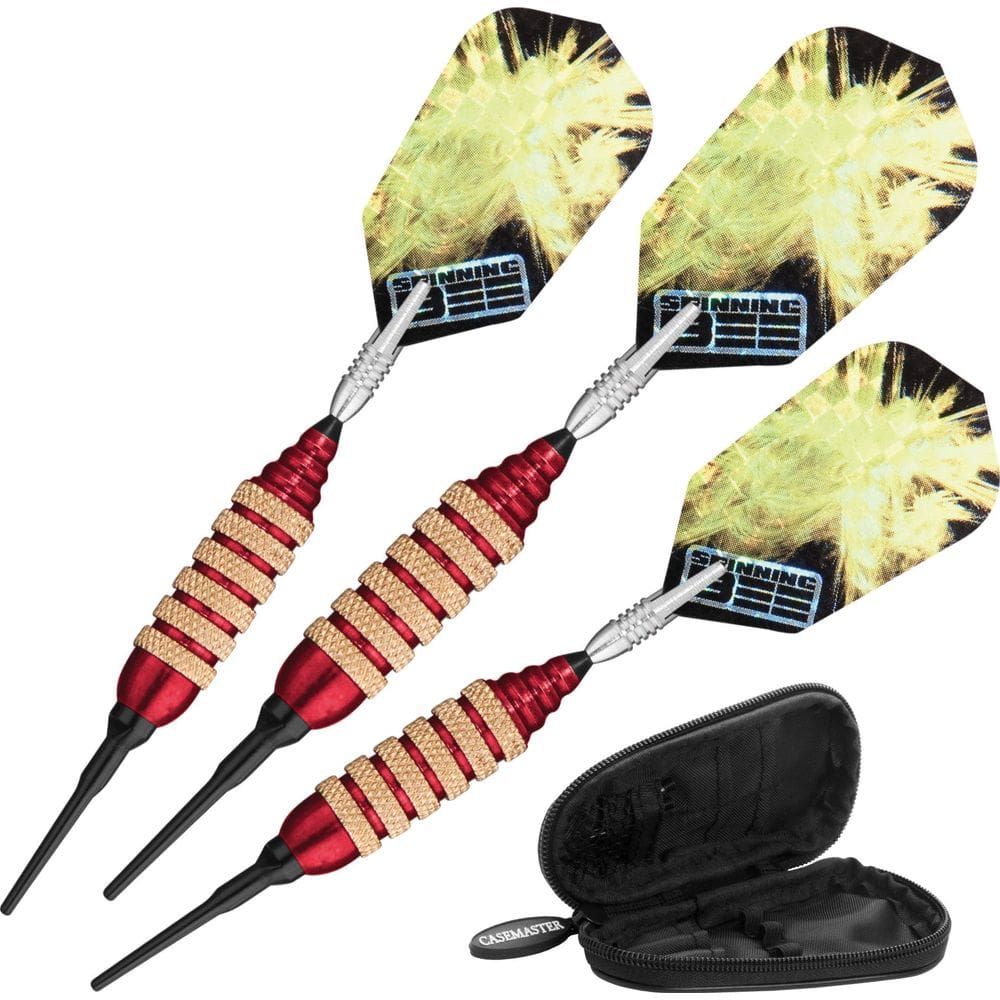 Darts Viper Spinning Bee Soft Tip 16 g com capa Casemaster vermelha