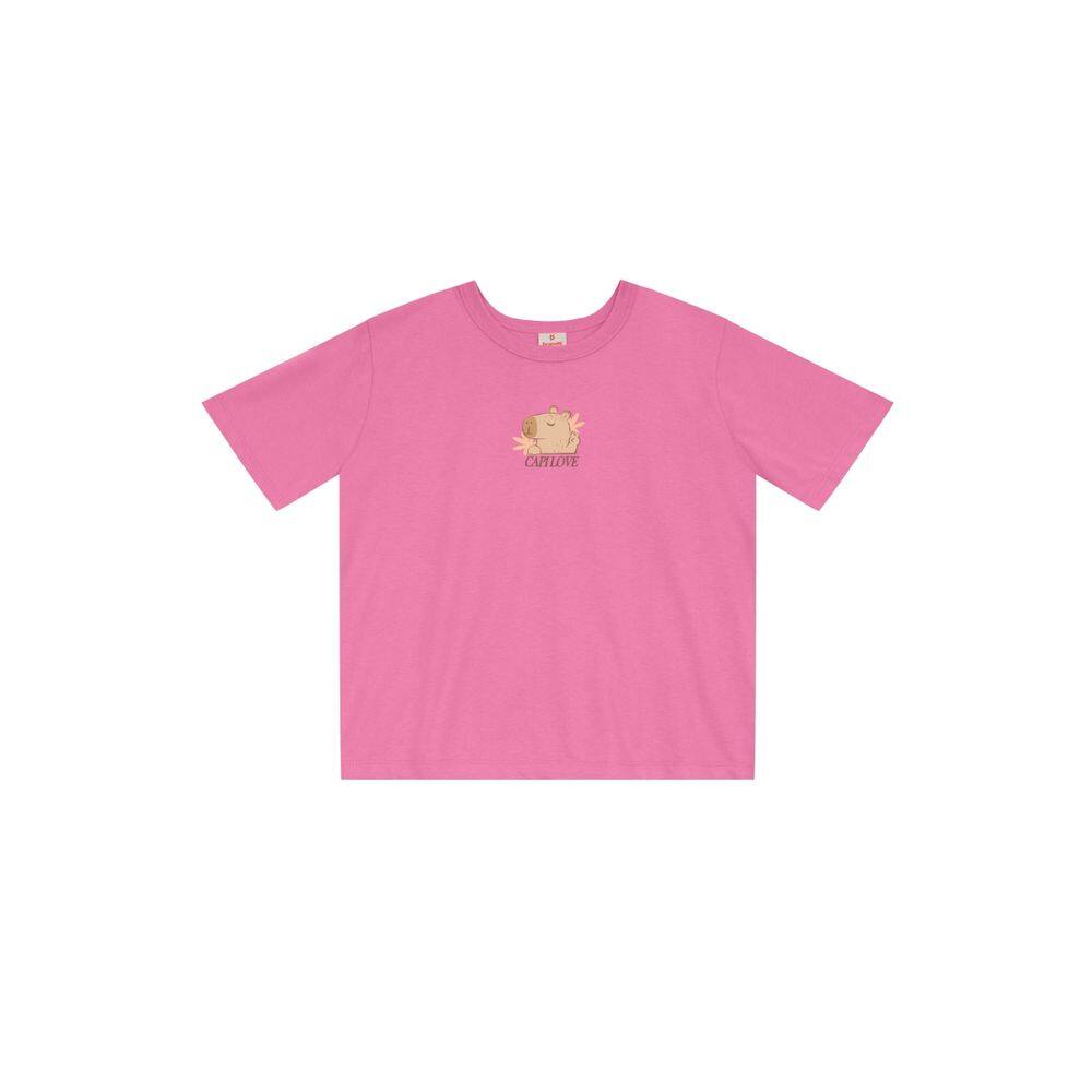 Blusa infantil menina de capivara Brandili Rosa