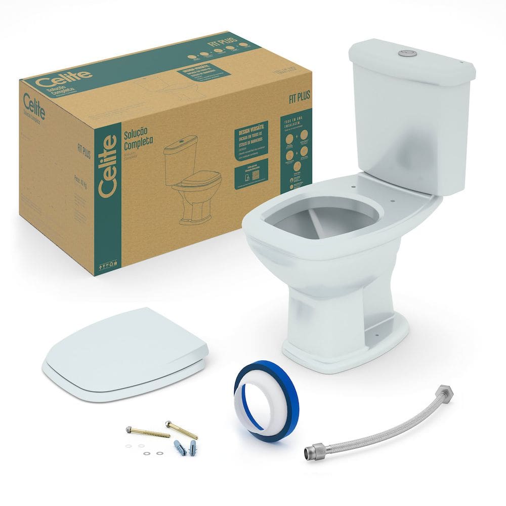 Kit Bacia C/ Caixa Acoplada 3/6 L Fit Plus Branco Celite