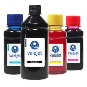 Kit 4 Tintas Para Epson L1250 Black 500ml Coloridas 100ml Valejet