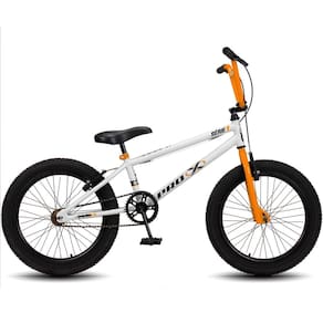 Bicicleta Aro 20 Bmx Pro-X Infantil Série 1 Branco + Laranja