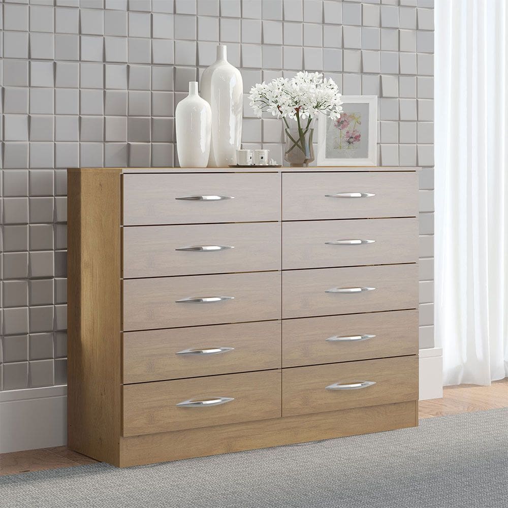 Cômoda para Quarto 117x92cm 10 Gavetas MDP 3017 Menu Móveis