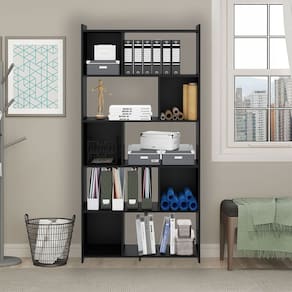 Estante Separador de Ambiente 91x183cm MDP Preto 0724 Menu Móveis