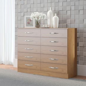 Cômoda Grande 10 Gavetas 117x92cm Quarto Casal MDP Menu Móveis