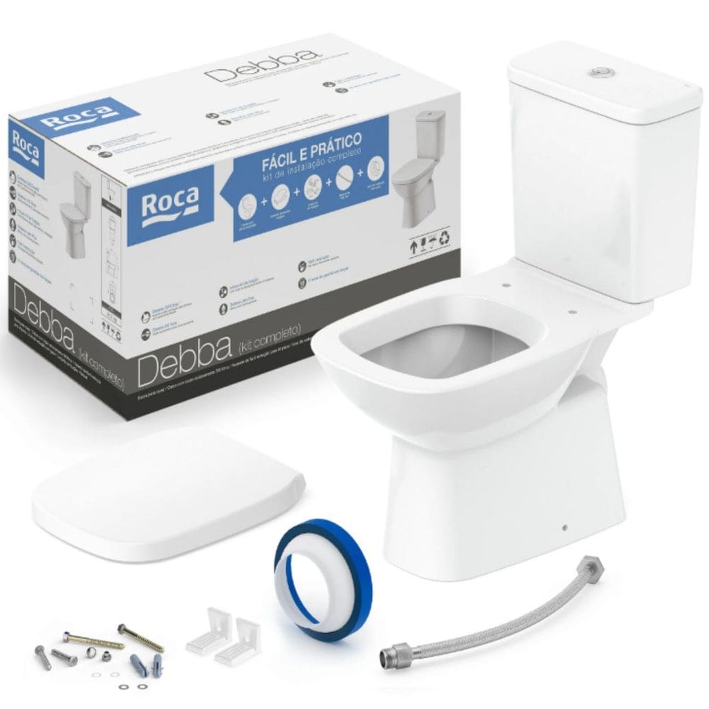 Kit Bacia Cx Acoplada ,kit Inst Assento Termofixo Debba Roca