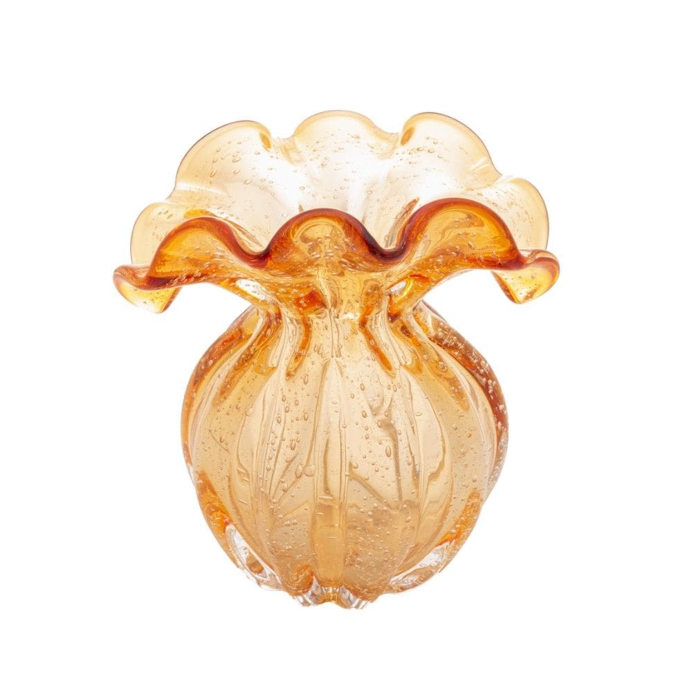 Vaso de Vidro Italy Âmbar 13,5 x 14 cm Lyor