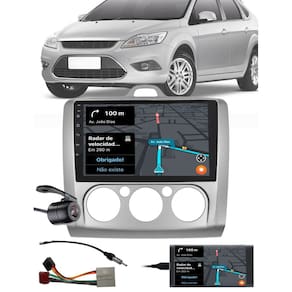 Multimídia 2 Din 9" Polegadas Focus 2009 até 2012 Hatch e Sedan + Câmera de Ré + Moldura + Chicote + Adaptador de Antena