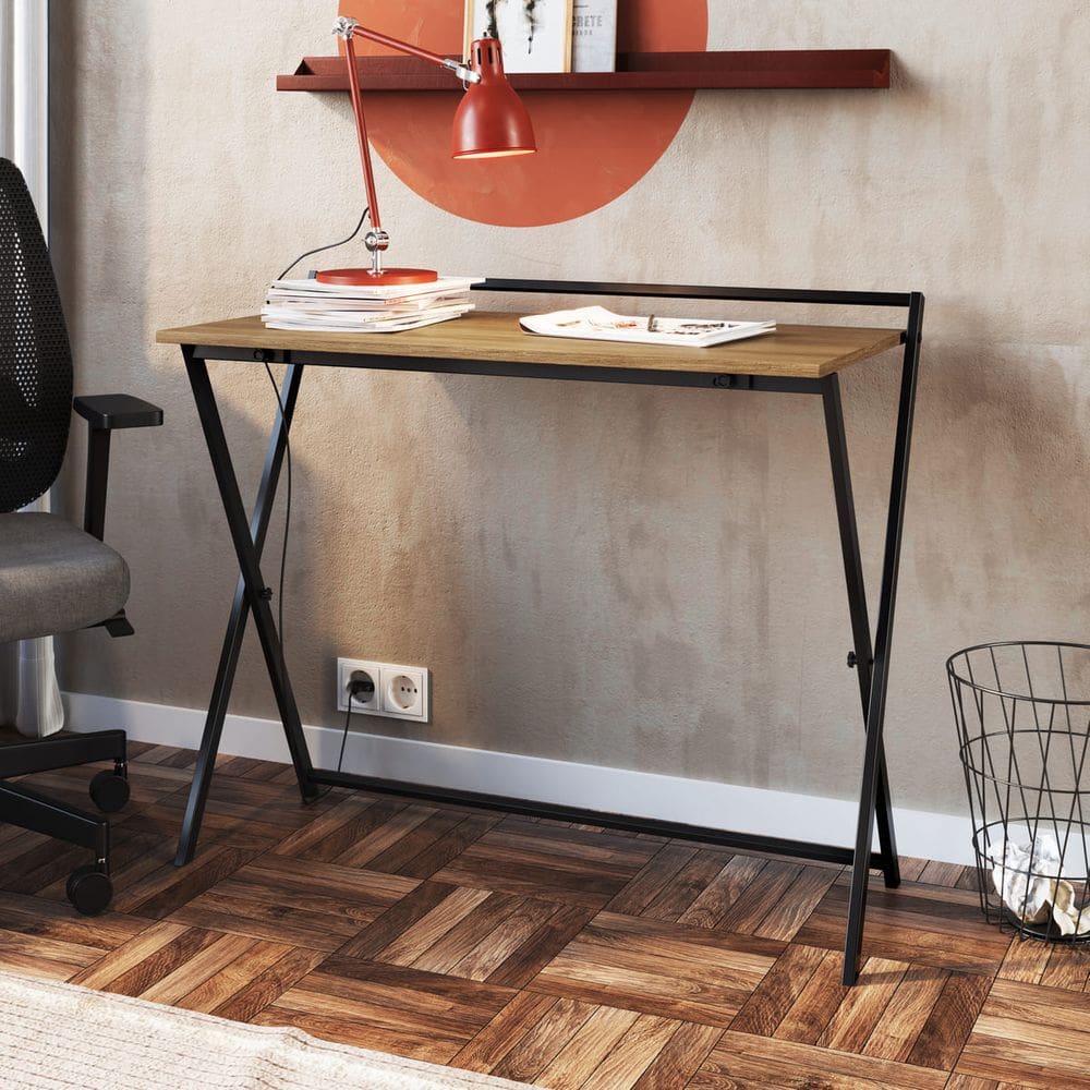 Escrivaninha Dobrável Simples Industrial 78x94cm P1022 Marrom