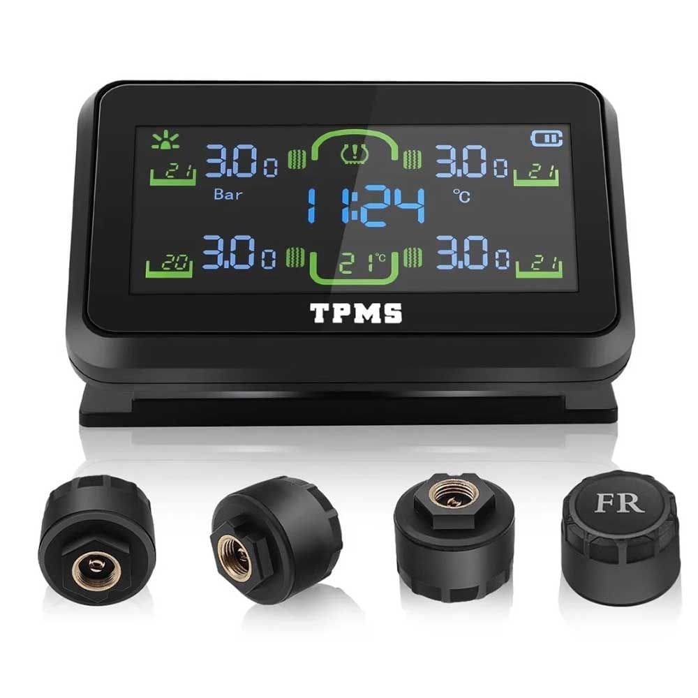 Sensor de presão temperatura do Pneu c/Relógio solar tipo-c