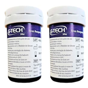 Kit Tiras Reagentes Medidor amostra de sangue 100 Unidades G-tech Vita