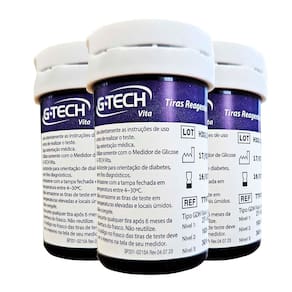 Kit 150 Tiras Reagentes Para Aparelho De Sangue G-tech Vita