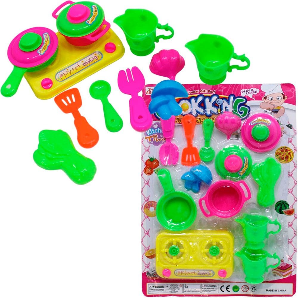 Kit Brinquedo Infantil Chef Cozinha Frigideira Panela 13pçs