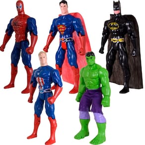 Quinteto Bonecos Heróis De 29cm Liga Da Justiça E Vingadores