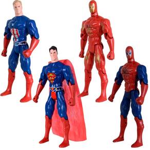 Quarteto De Bonecos Heróis Liga Da Justiça e Vingadores 29cm