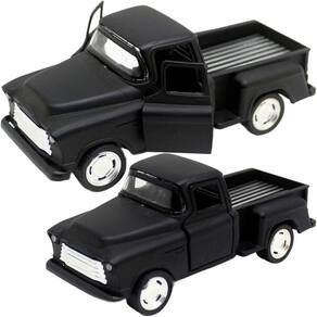 Carro Caminhonete Miniatura Preto Metal Colecionável Fricção