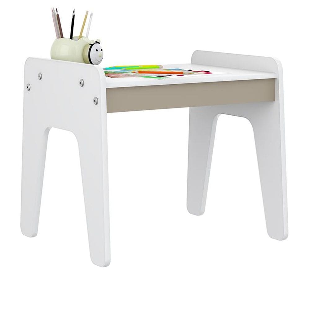 Mesinha Infantil Montessori com Antialérgico Movelbras Mimo Branco Fumê