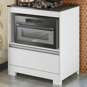 Armário de Cozinha para Cooktop Mari 1 Gaveta Branco New/Granito - Pnr Móveis