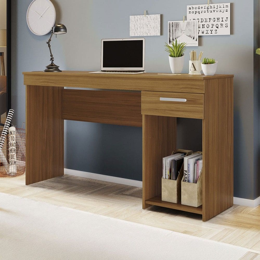 Mesa para Computador Bay 1 Gaveta Freijó - Pnr Móveis