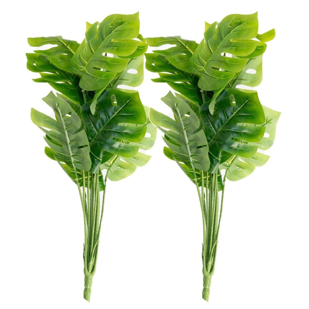 Kit 12 Ramo Planta Artificial Costela De Adão Decoração 43cm