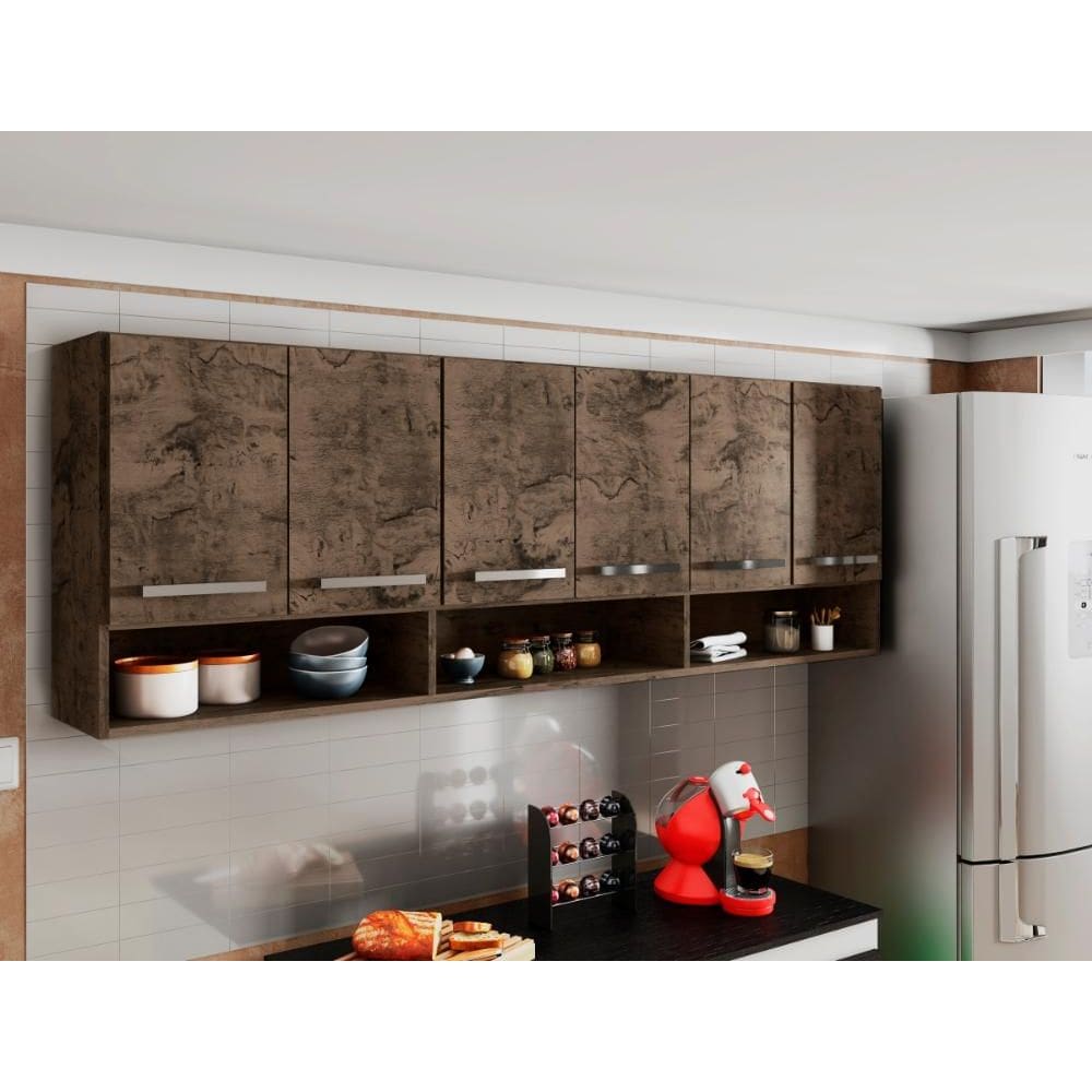 Armario Aereo de Parede Suriname Castani Bela Casa