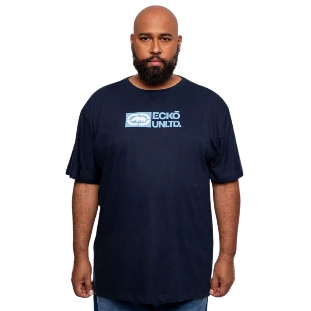 Camiseta Masculina Ecko MG Plus Size Azul Marinho EK318