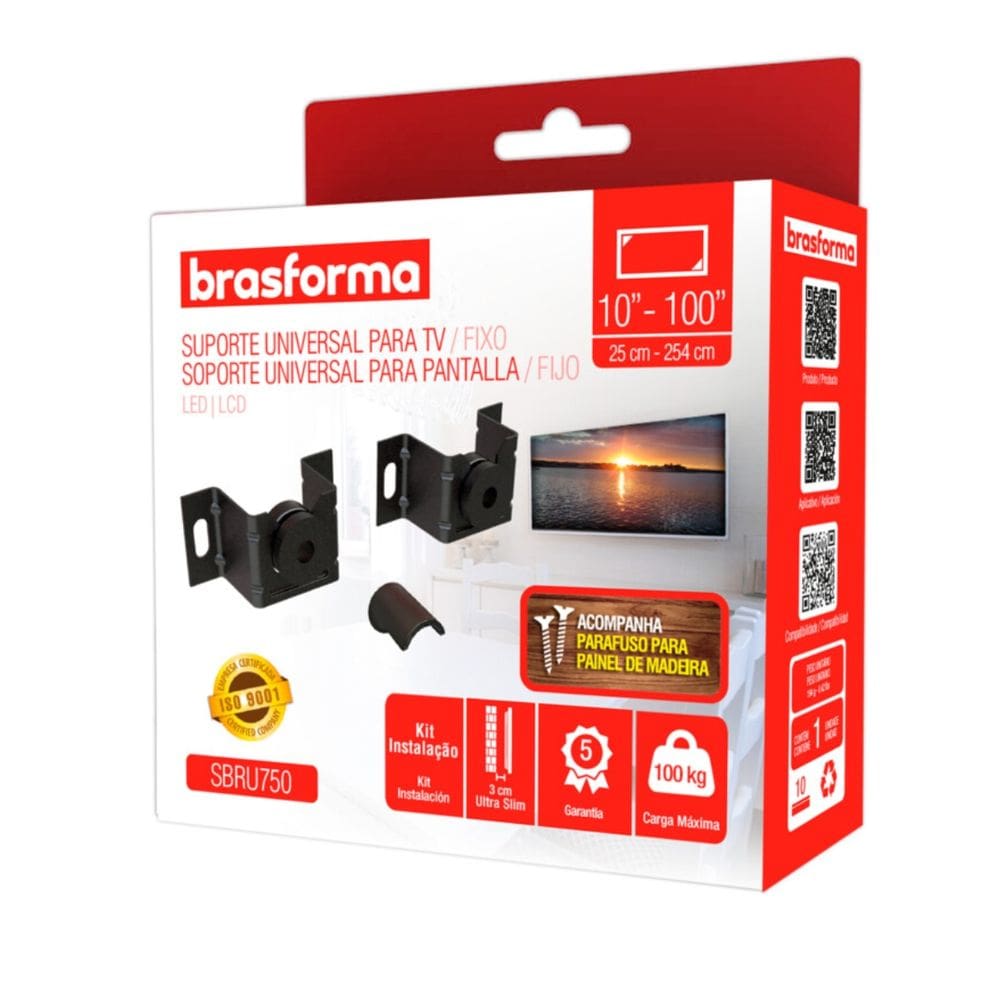 Suporte Tv Monitor Brasforma SBRU750 Tamanho:90 polegadas