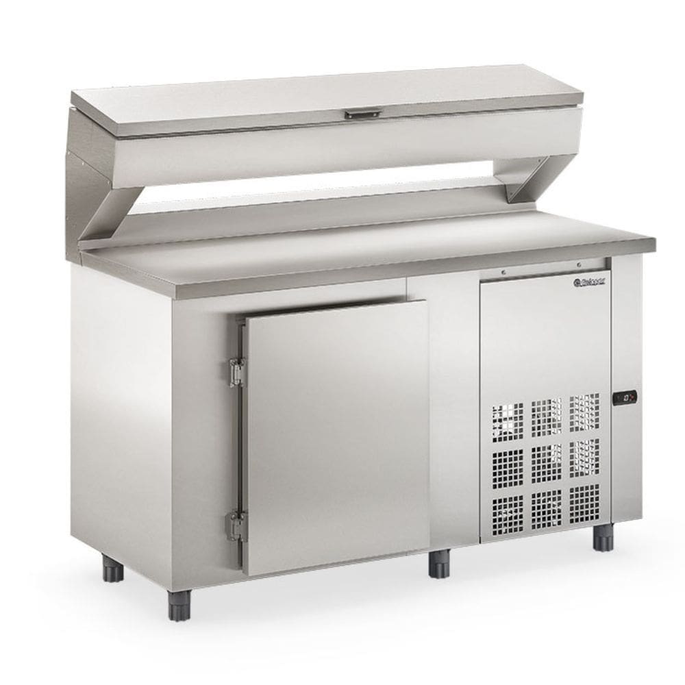 Balcão Condimentado 1 Porta e 8 Gns 1/4 com Tampa GBPZ150TCBAI Inox Gelopar 220V