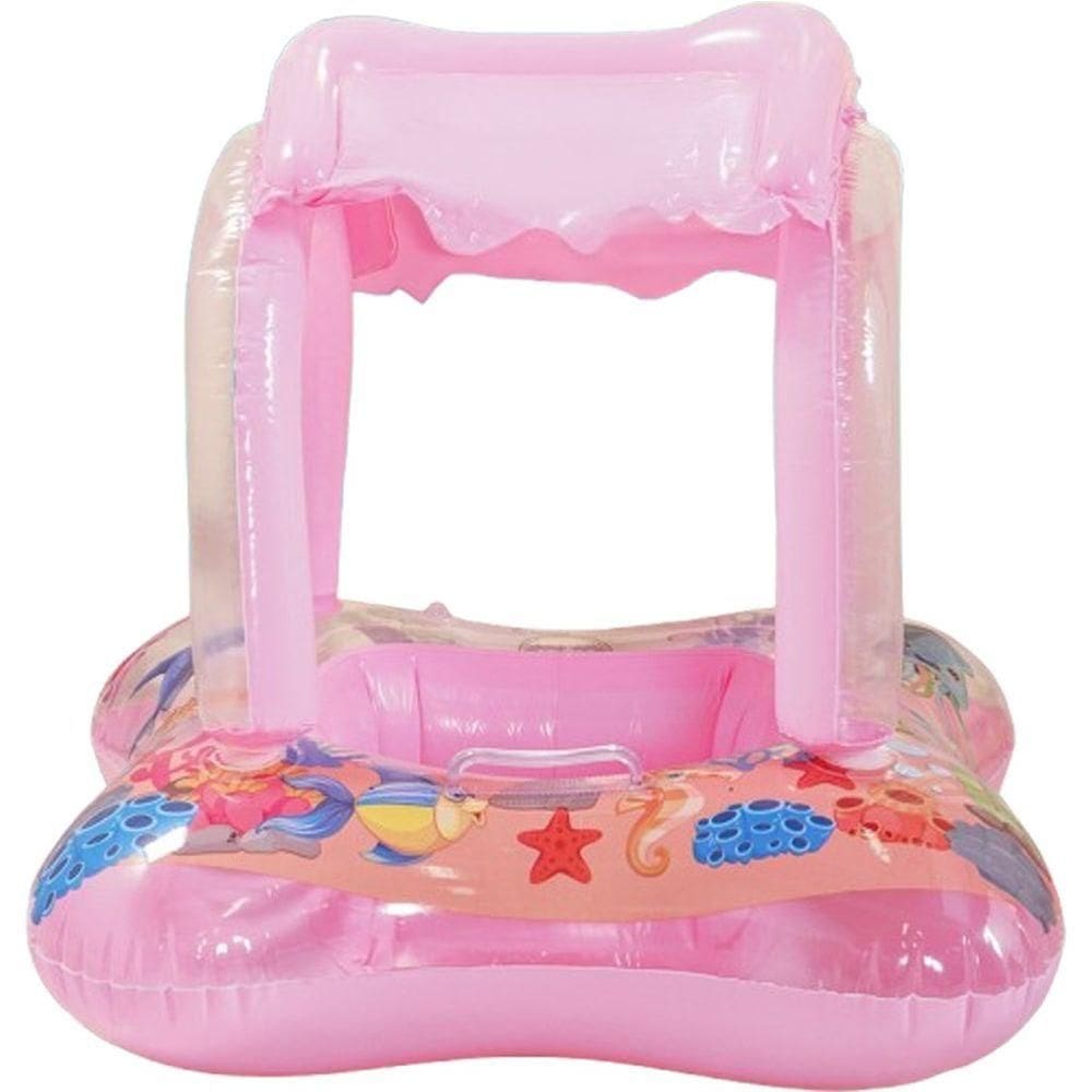 Boia Infantil Com Protetor Solar Para Criança 65x65cm Rosa