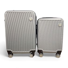 Kit 2 Malas de Viagem ABS Cor Prata com Segredo de Segurança