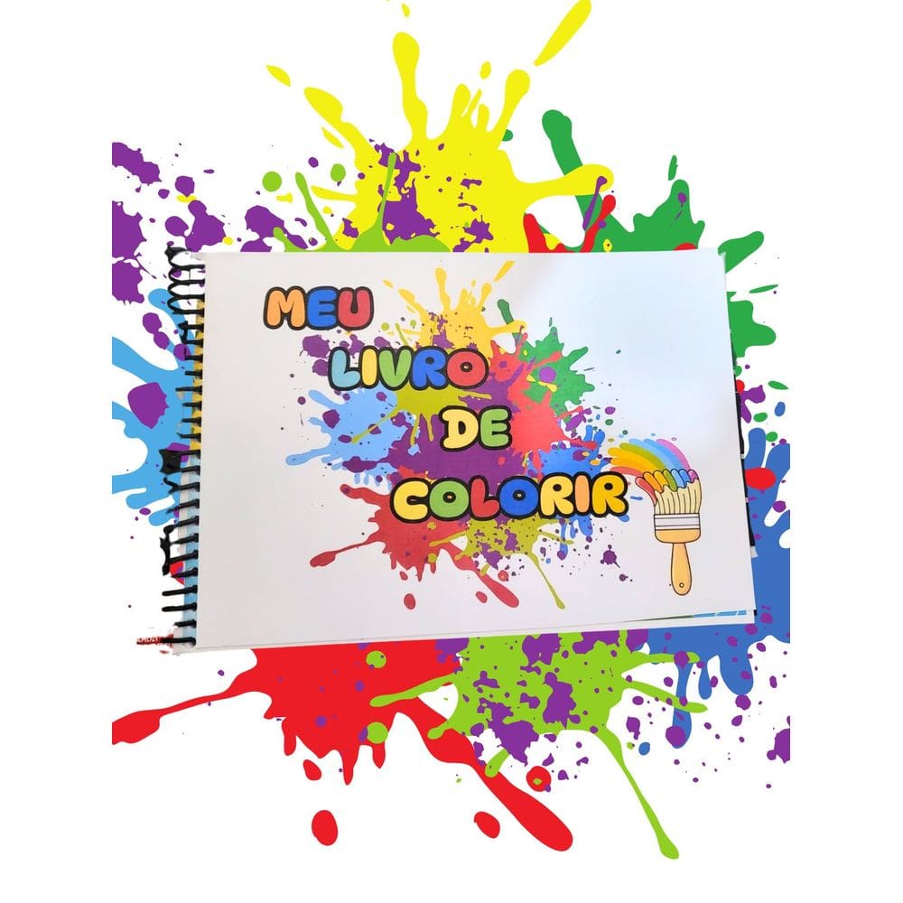 Livro de colorir personalizado com nome da criança com ou sem canetinha 12 cores